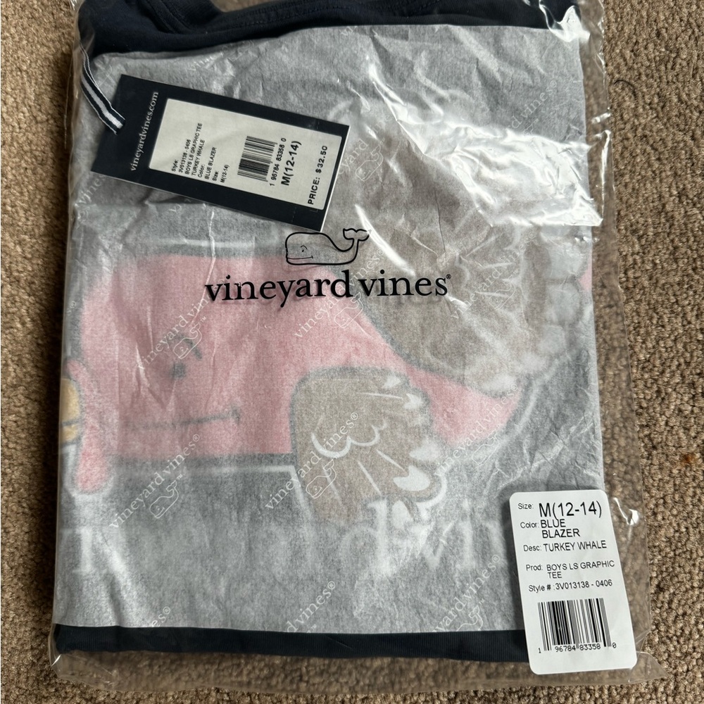 NWT Vineyard Vines Boys M (12-14) long sleeve shirt - Picture 2 of 2